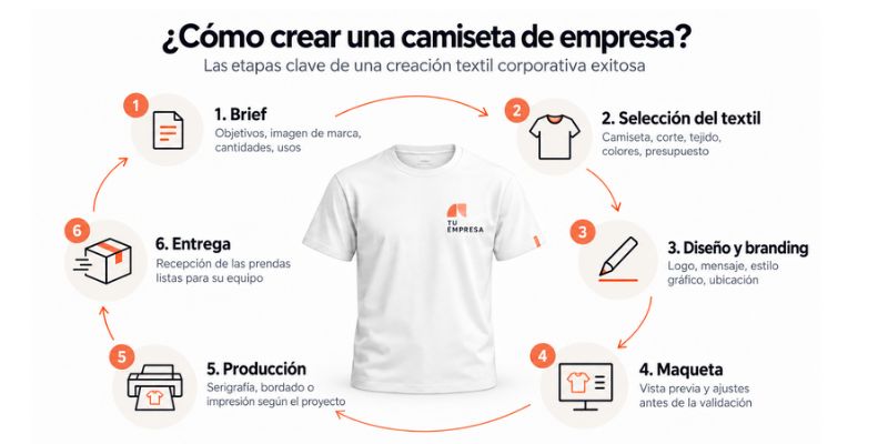 Cómo crear camisetas personalizadas para su empresa, del brief a la entrega